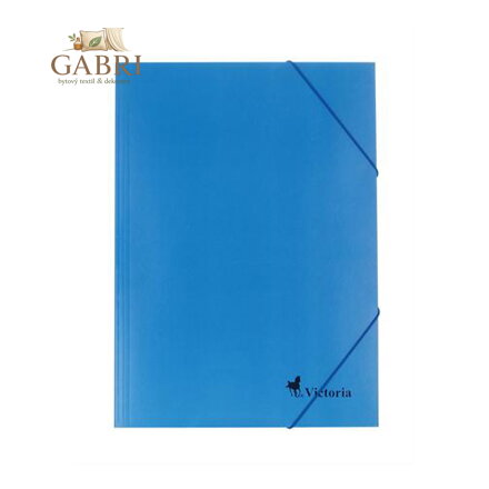 Deska s gumičkou, kartonová A4, VICTORIA, modrá