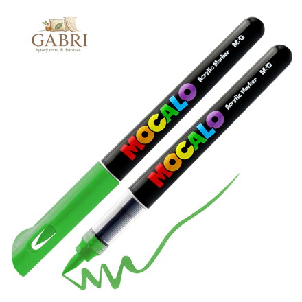 Popisovač M&G MOCALO Acrylic Marker, štětcový hrot - tmavě zelený 532