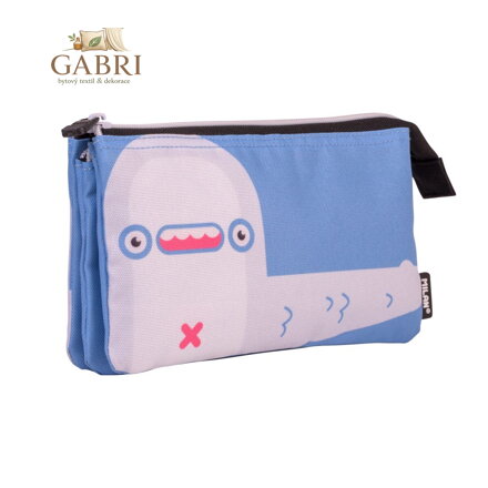 Pouzdro na pera MILAN 5-kapesní, Aliens séria, modrý