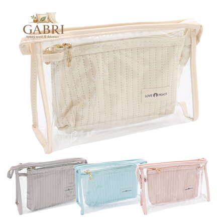 Kosmetická taška, sada 2 v 1 - mix 4 barev/1 sada