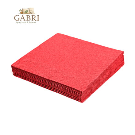 Ubrousky 2-vrstvé 24 x 24 cm červené 250 ks