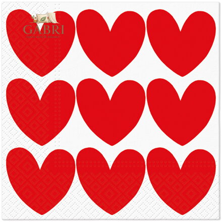 Ubrousky TaT 33x33cm Red Hearts