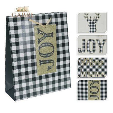 Dárková taška vánoční 18x10x23 cm (střední) - 4 designy