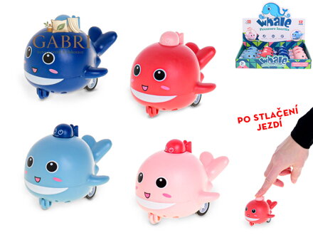 Delfín 8cm po stlačení jezdící 4 barvy 12ks v DBX