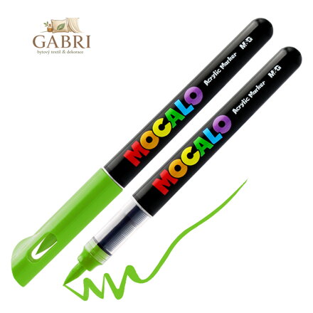 Popisovač M&G MOCALO Acrylic Marker, štětcový hrot - jasně zelený 503