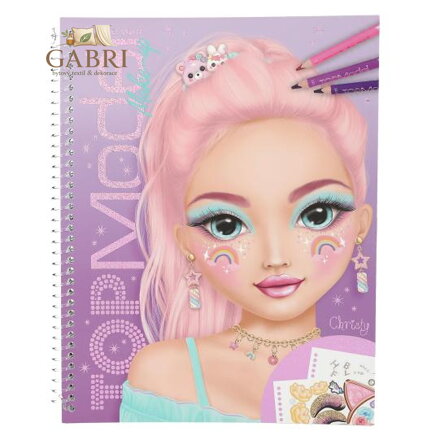 Kreativní sešit Top Model se samolepkami - Make-Up Colouring Book Christy