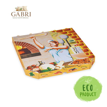 Krabice na pizzu z vlnité lepenky 32 x 32 x 3 cm, 100 ks