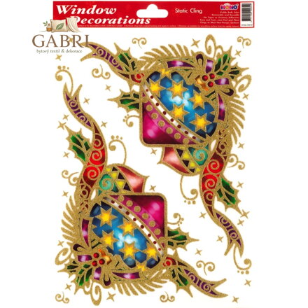 Adhezní nálepky vánoční 20x30 cm (mix /cena 1 arch)