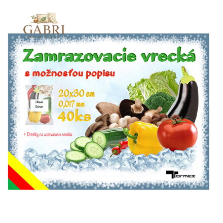 Zamrazovací sáčky 20x30cm, farebné 40ks