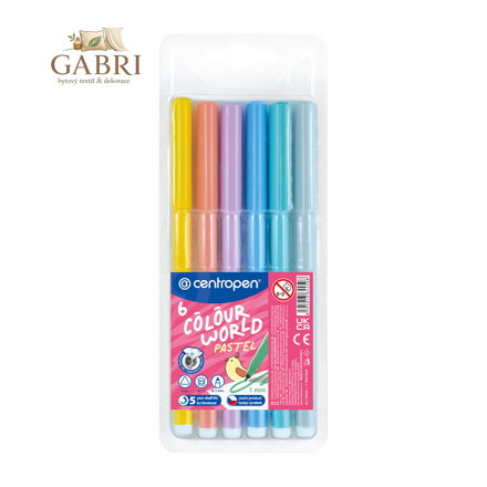 Fixy CENTROPEN 7550 Colour World Pastel - sada 6 ks