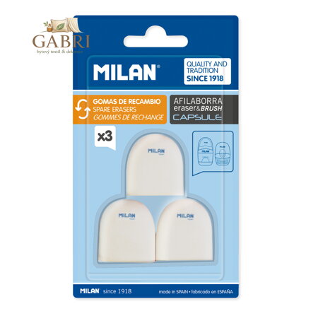 Náhradní gumy MILAN pro ořezávátka CAPSULE, sada 3 ks