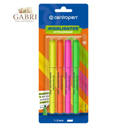 Zvýrazňovač sada centropen 2822/4
