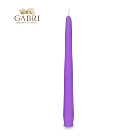 Svíčka kónická 245 mm, světlefialová (10 ks v bal.)