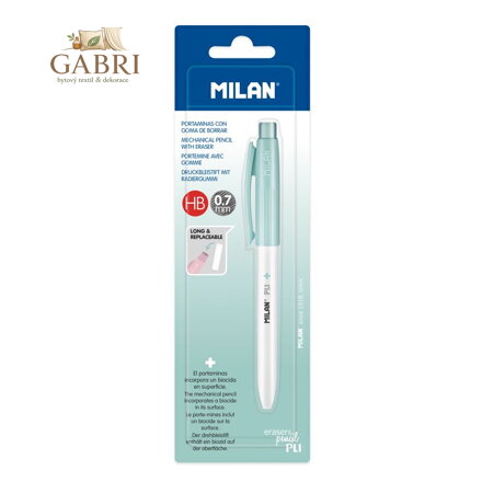 Mikrotužka / Pentelka MILAN PL1 Antibacterial HB 0,7 mm - tyrkysová, blistr