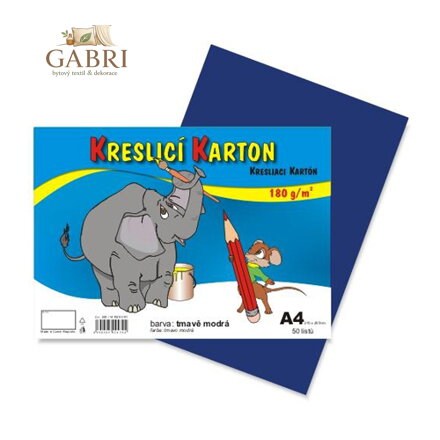 Výkres školní A4 180g / 50 list. tmavě modrý