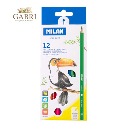 Pastelky MILAN šestihranné 12 ks