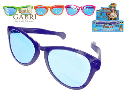 Legrační brýle 26cm 4barvy 12ks v DBX