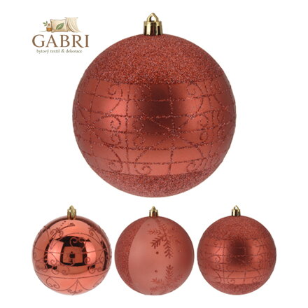 Vánoční koule - PP 120 mm / červená, mix / 1ks