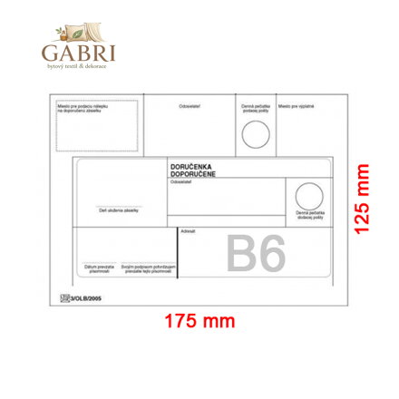 Obálky B6 125x175 mm doporučeně