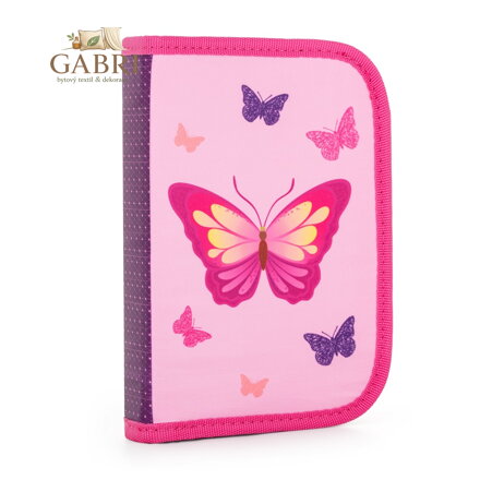 Penál 1 p. 2 chlopně, prázdný Motýl