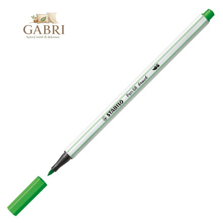 Fix se štětcovým hrotem pro různé šířky čar STABILO Pen 68 Brush, světle zelený