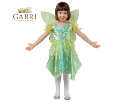 Dětský kostým Zelená víla (šaty, křídla), velikost 92/104 cm