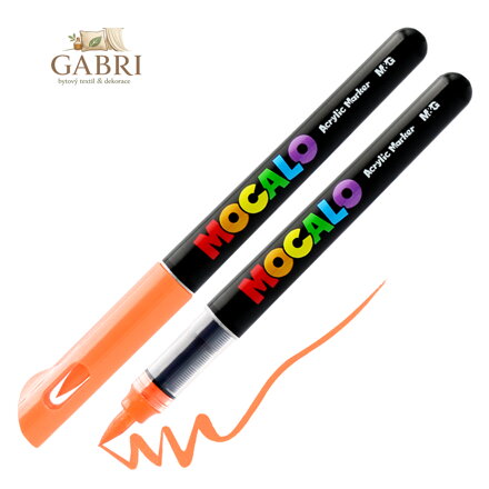 Popisovač M&G MOCALO Acrylic Marker, štětcový hrot - oranžový 303
