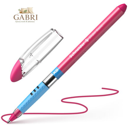 Kuličkové pero Schneider Slider Basic XB - růžová náplň