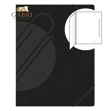 Odkládací mapa bez klop s gumičkou PREŠPÁN 250 - černá