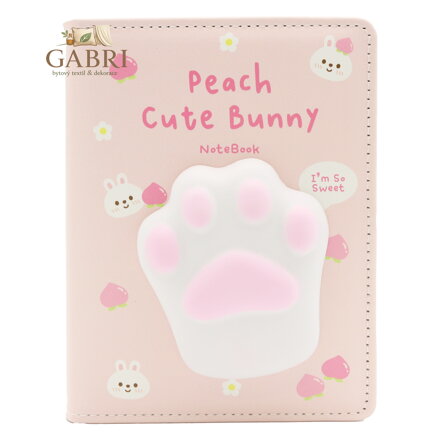 Dětský zápisník 127 x 175 mm, 80 listů, měkký PU potah - Kočičí tlapka