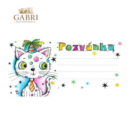 Dětská pozvánka na párty - Kočička, bal. 10 ks