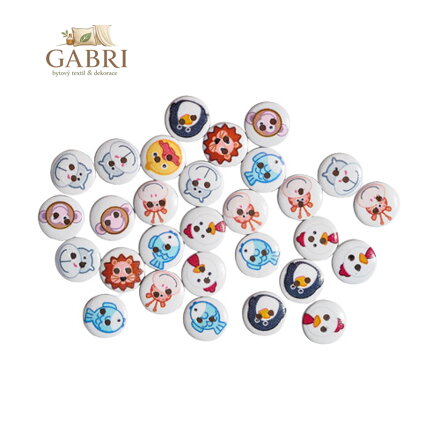 Dekorační knoflíky mix motiv zvířátka 30 ks