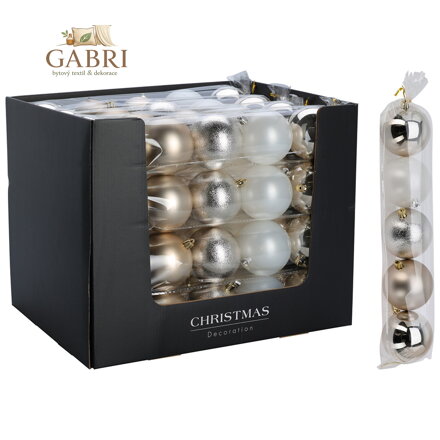 Vánoční koule 80 mm ve zlaté barvě (mix) - sada 5 kusů