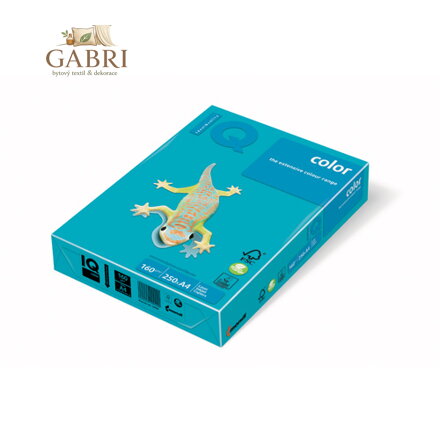 Kopírovací papír A4 IQ 160g color azurově-modrý