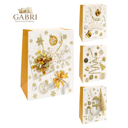 Vánoční dárková taška 2031 velikost S 18 x 10 x 23 cm (mix 4 vzorů)