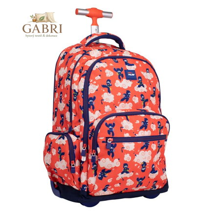 Školní batoh na kolečkách MILAN (25 l) série  Ninjutsu, červený