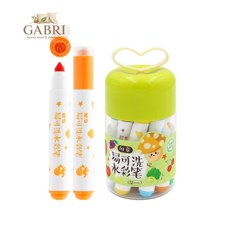 Fixy vodové s razítkem - sada 12 ks