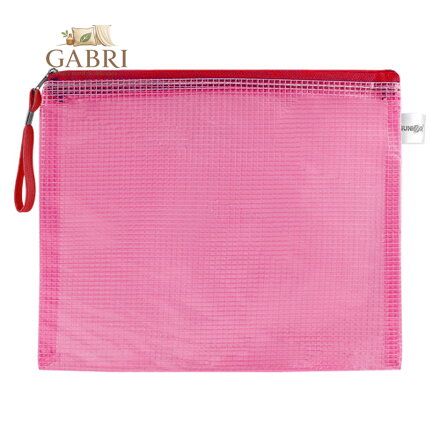 Síťovaná obálka se zipem PVC / A4, červená