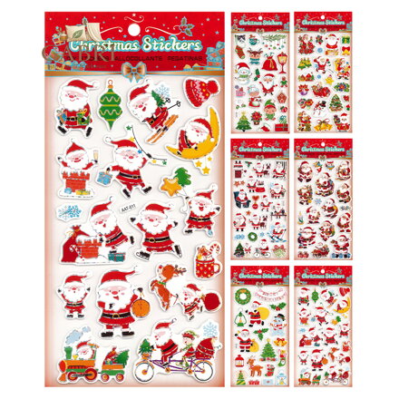 Samolepky pěnové 14,5 x 30 cm (mix vánočních designů /cena 1 bal.)