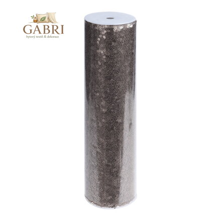 Látka dekorační/organza 250x25 cm - hnědá/matná, 1ks
