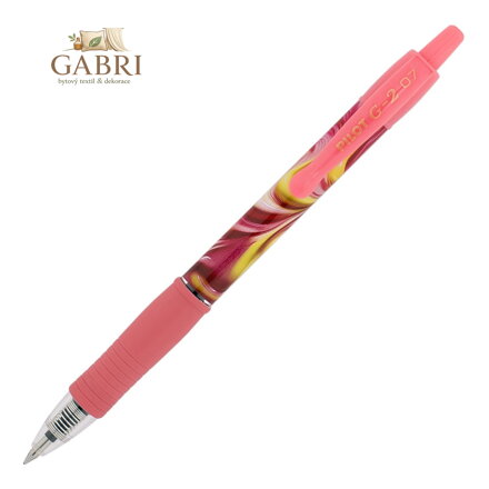 Roller gelový PILOT G-2 Flow 0,7 mm, růžový - modrá náplň