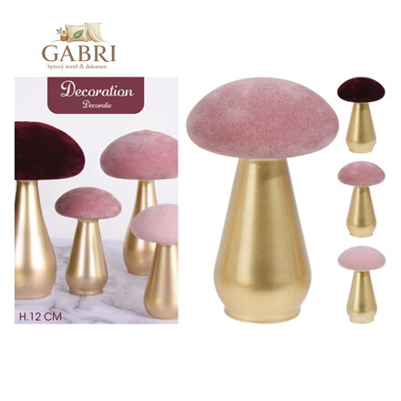 Dekorace - Hřib 12 cm, mix / 1ks