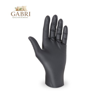 Rukavice nitrilové černé -extra silné- (velikost M) [100 ks]