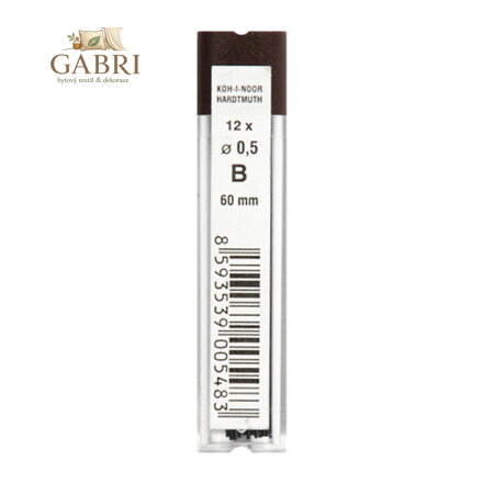 Grafitové tuhy KOH-I-NOOR B / 0,5 mm, 12 ks
