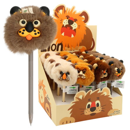 Pero gelové JUNIOR Lion PomPom 0,5 mm - modrá náplň (mix /cena 1ks)