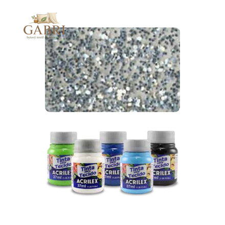 ACR Barva na textil 37ml, Glitter Silver