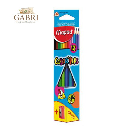 Pastelky MAPED "COLOR'PEPS" + ořezávátko 12 ks