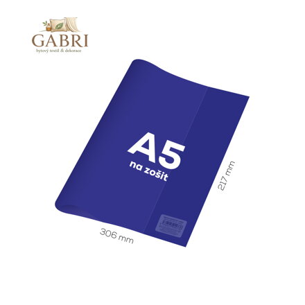 Obal na sešit A5 PVC 306x217 mm - průhledný/modrý