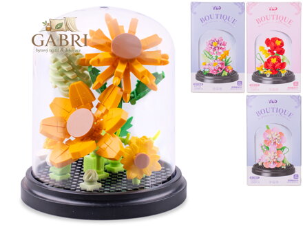 Stavebnice květiny 224-229ks 4druhy v krabičce