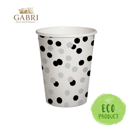 Papírový kelímek PAW Eco 250 ml Confetti - black / silver